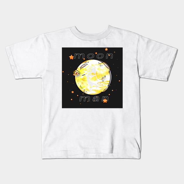 moon man Kids T-Shirt by psanchez